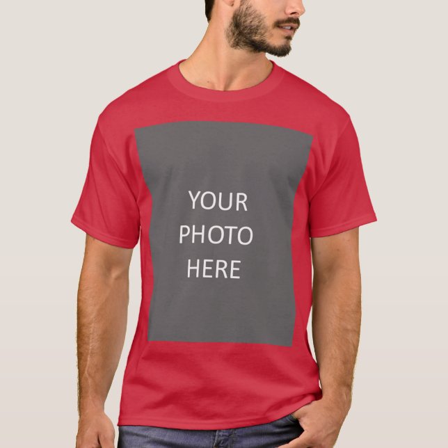 Camiseta Vermelho Cardeal Adicione Sua Foto De Imagem (Frente)
