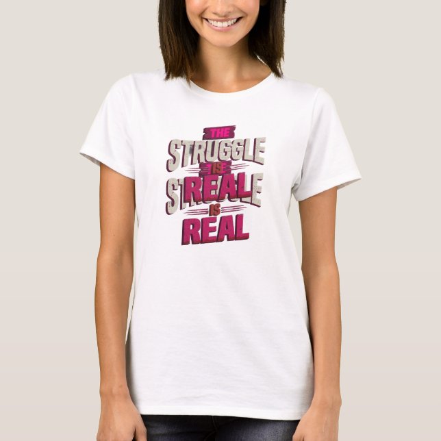 Camiseta Vermelho Chamativo A LUTA É REAL (Frente)