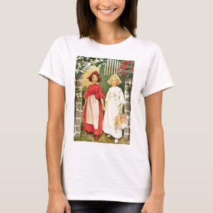 Camiseta Vermelho da neve branco e do rosa