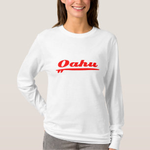 Camiseta Vermelho da prancha de Oahu