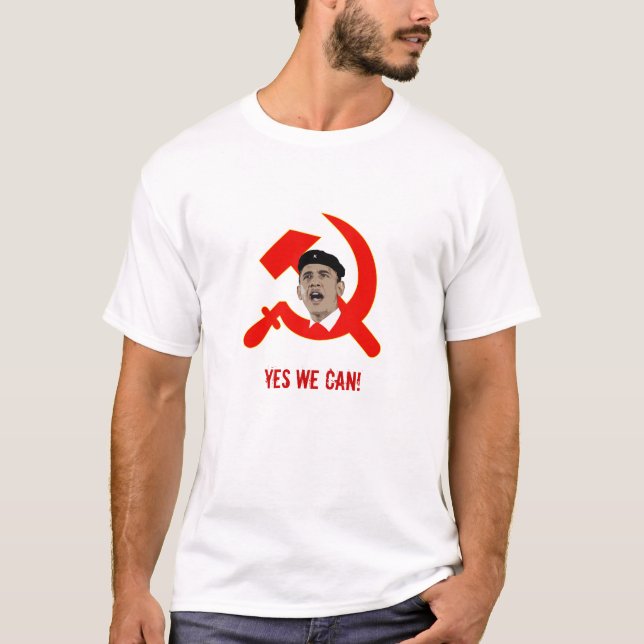 Camiseta Vermelho de Che Obama, sim nós podemos! (Frente)