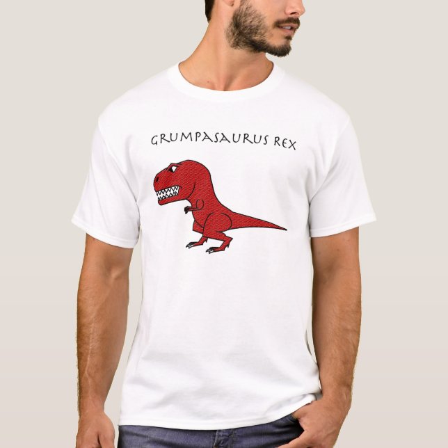 Camiseta Vermelho de Grumpasaurus Rex Textured (Frente)