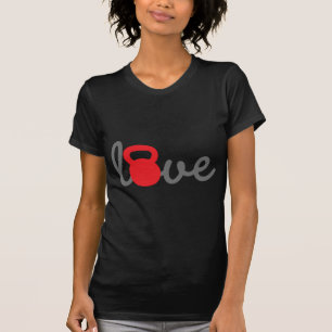 Camiseta Vermelho de Kettlebell do amor