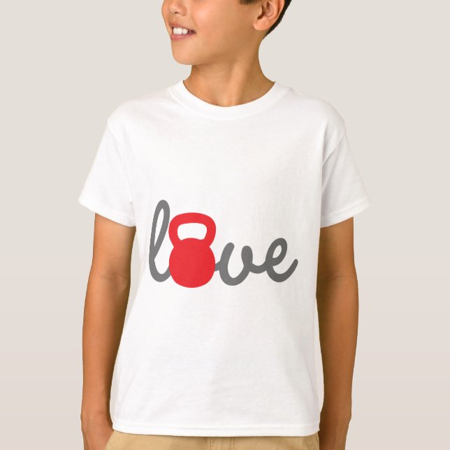 Camiseta Vermelho de Kettlebell do amor (Frente)