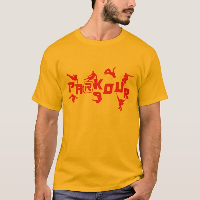 Camiseta Vermelho de Parkour (Frente)