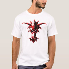 Camiseta Vermelho demoníaco do crânio do dragão