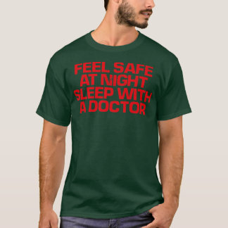 Camiseta Vermelho Dizendo Engraçado Sentir-Se Seguro À Noit