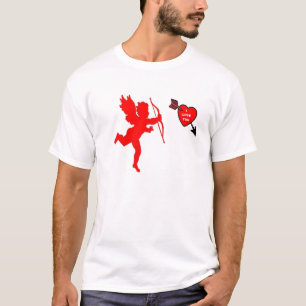 Camiseta Vermelho do Cupido e do coração do t-shirt