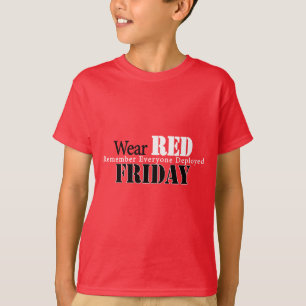 Camiseta Vermelho do desgaste em sexta-feira