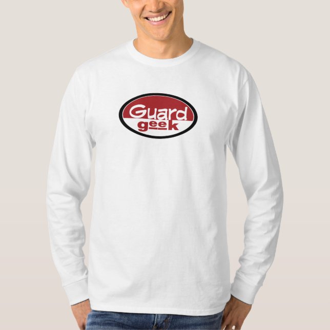 Camiseta Vermelho do geek da guarda (Frente)