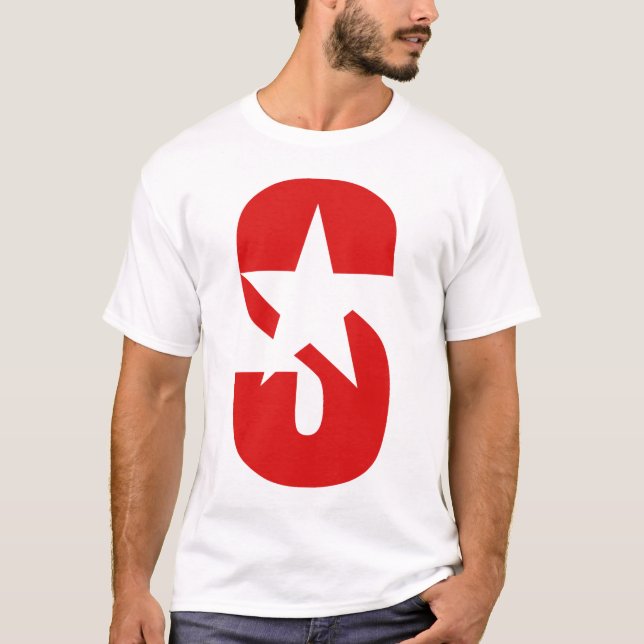 Camiseta Vermelho do logotipo da estrela de SSR (Frente)