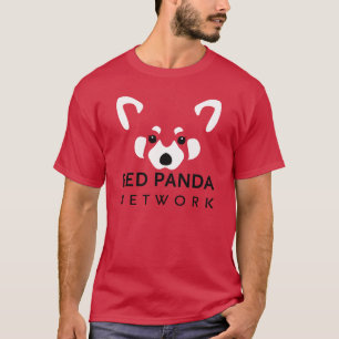 Camiseta Vermelho do T da rede da panda vermelha