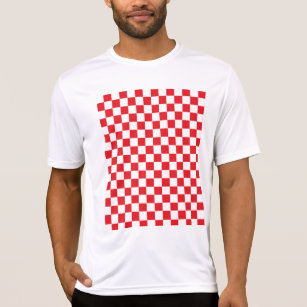 Camiseta Vermelho e branco Checkered