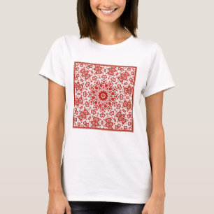 Camiseta vermelho e branco, etnia bandana