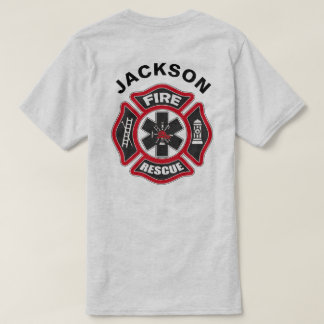 Camiseta Vermelho e Preto de Fogo e Salvamento