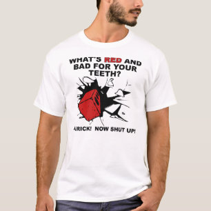Camiseta Vermelho E Ruim Para Os Seus Dentes Engraçados Di