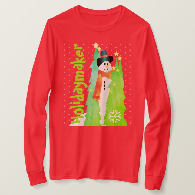 Camiseta Vermelho E Verde Brilhante (Frente do Design)