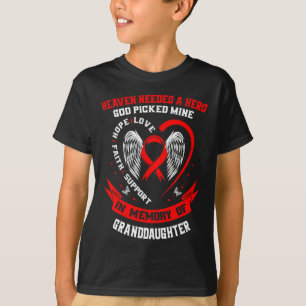 Camiseta Vermelho Em Memória Da Doença Cardíaca Da Avó