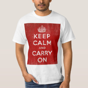 Camiseta Vermelho escuro do vintage afligido mantem a calma