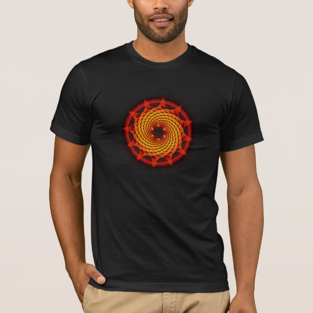 Camiseta Vermelho espiral da mandala de Merkaba (geometria (Frente)