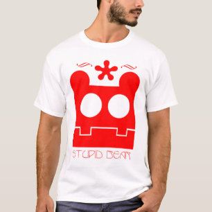 Camiseta vermelho estúpido do desgaste do urso