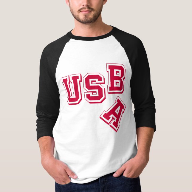 Camiseta Vermelho EUA-USB - Império falhado - Estilo satíri (Frente)