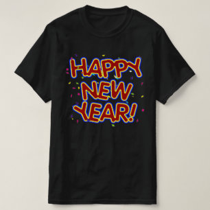 Camiseta Vermelho 'Feliz Ano Novo' Ano Novo