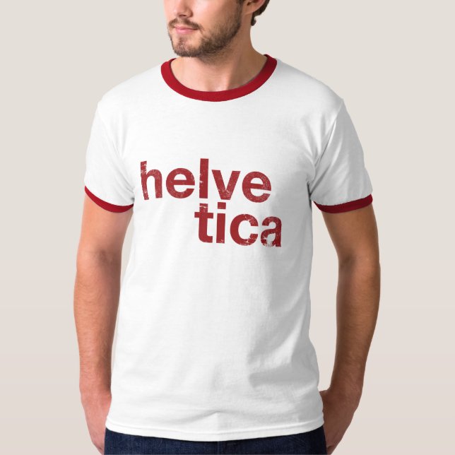 Camiseta vermelho Helvética (Frente)
