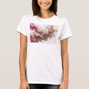 Camiseta Vermelho Intenso DESENHO FLORAL Arte Vestível