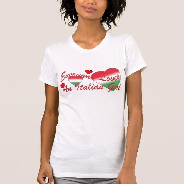 Camiseta Vermelho italiano da menina dos amores (Frente)