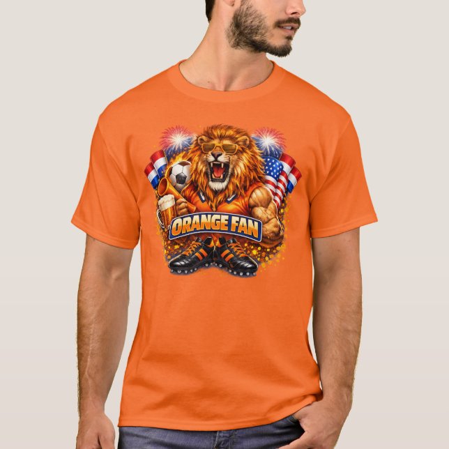 Camiseta Vermelho laranja fã (Frente)