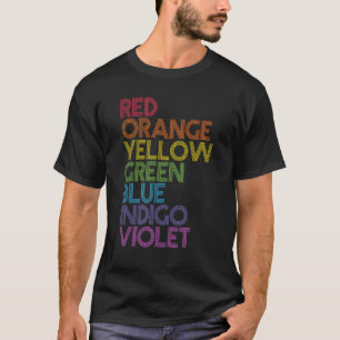 Camiseta Vermelho Laranja Verde Amarelo Azul Indigo Violeta