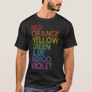 Camiseta Vermelho Laranja Verde Amarelo Azul Indigo Violeta