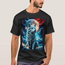 Camiseta Vermelho, Lobo Branco e Azul
