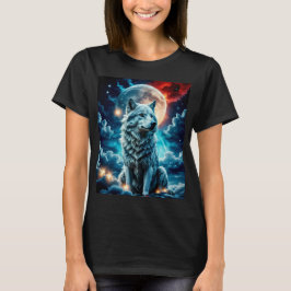 Camiseta Vermelho, Lobo Branco e Azul
