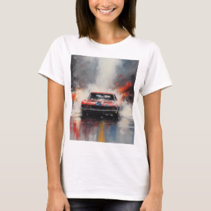 Camiseta Vermelho Muscular Carro na cabeça