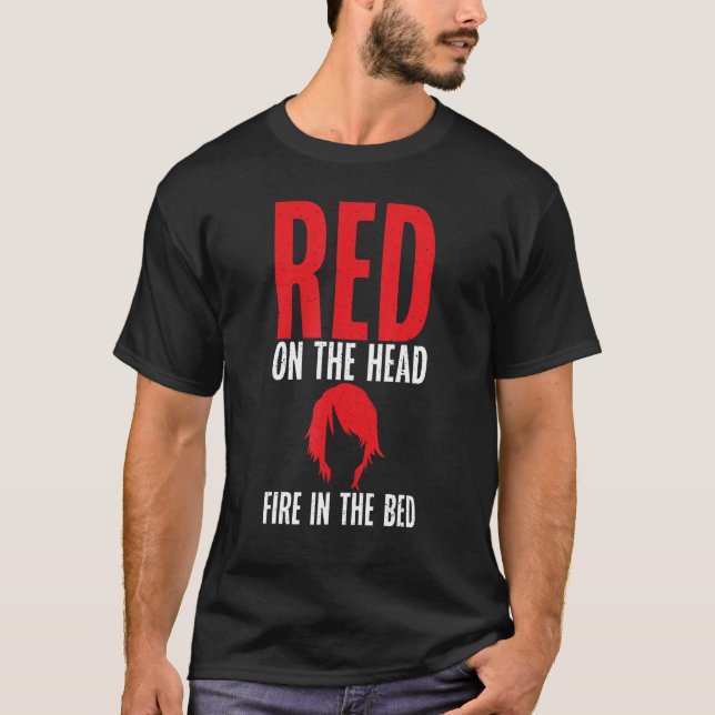 Camiseta Vermelho na cabeça Fogo na cabeça avermelhada (Frente)