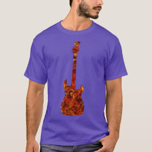 Camiseta Vermelho na Silhueta da Guitarra Amarela