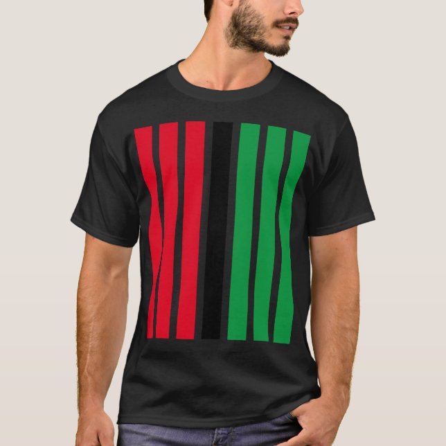 Camiseta Vermelho Negro Verde Kwanzaa (Frente)