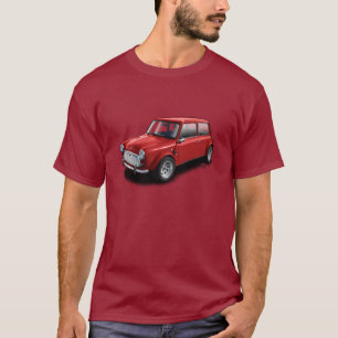 Camiseta Vermelho no mini t-shirt clássico marrom do carro