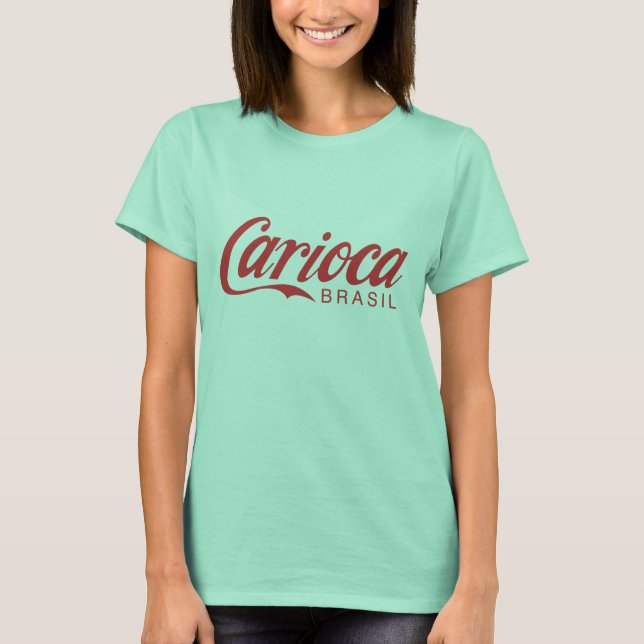 Camiseta Vermelho no T vermelho das meninas de Carioca (Frente)