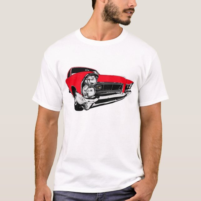 Camiseta Vermelho Pontiac 1965 Prix grande (Frente)