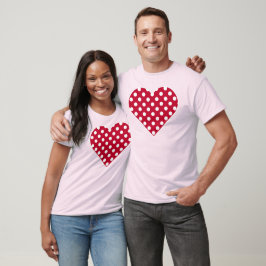Camiseta Vermelho + Pontos Brancos Polka