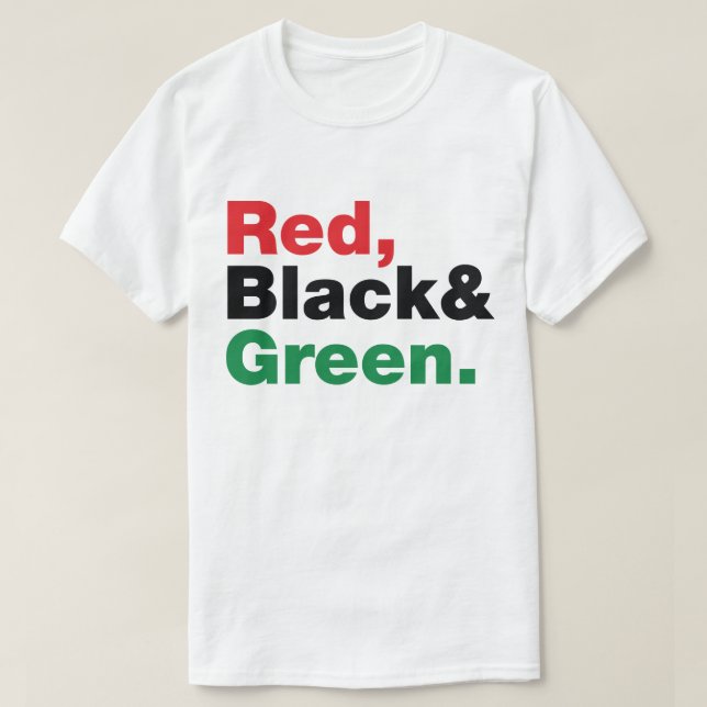Camiseta Vermelho, Preto e Verde. (Frente do Design)