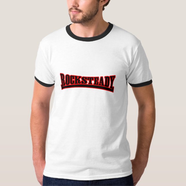 Camiseta Vermelho preto estável (Frente)