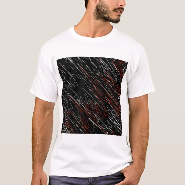 Camiseta Vermelho Preto Marmoreado (Frente)