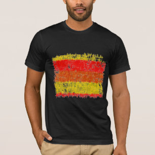 Camiseta Vermelho retro da pintura   e amarelo abstratos