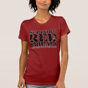 Camiseta Vermelho sextas-feiras do apoio