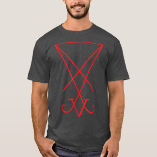 Camiseta Vermelho Sigilo de Lucifer Witchcraft Magick Satã