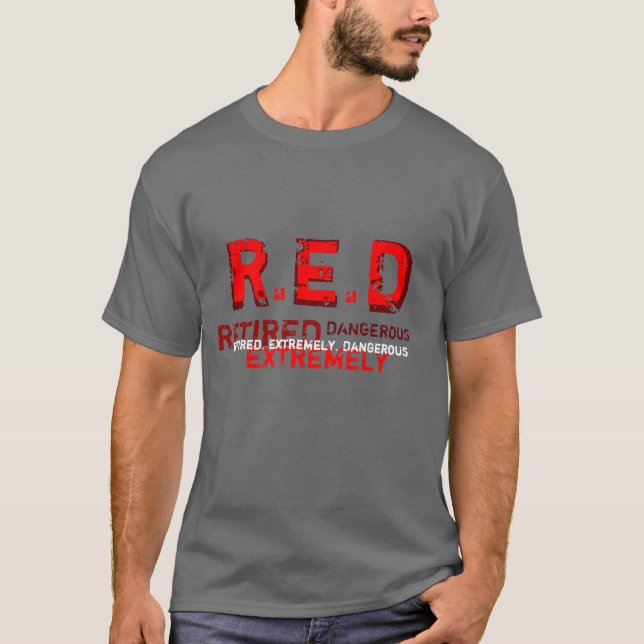 Camiseta VERMELHO - t-shirt aposentado e extremamente (Frente)